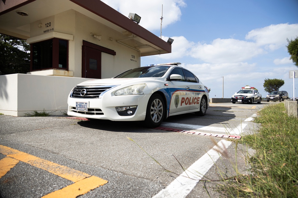 Ginowan Police Department participates in an emergency tsunami evacuation drill