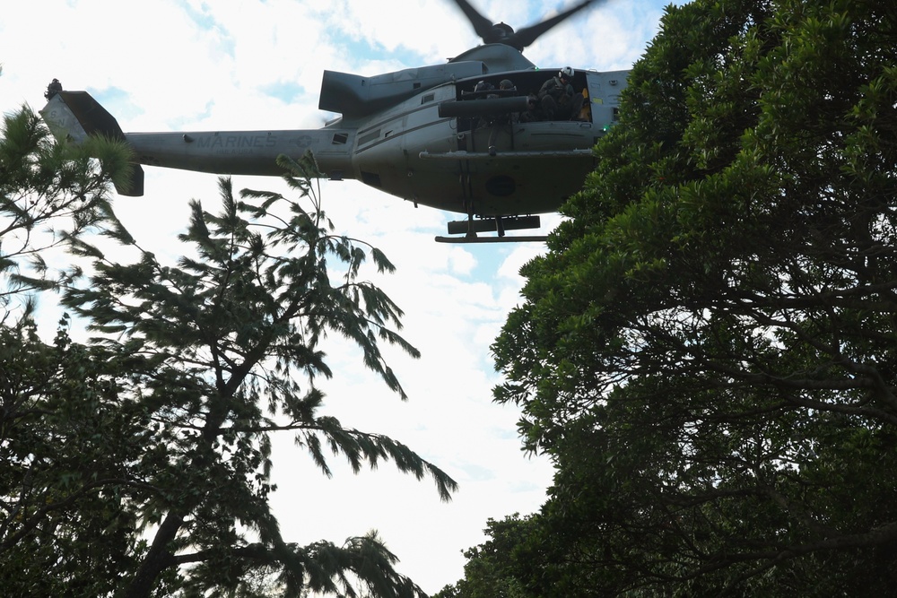 EOTG Marines fast rope during instructor development training 