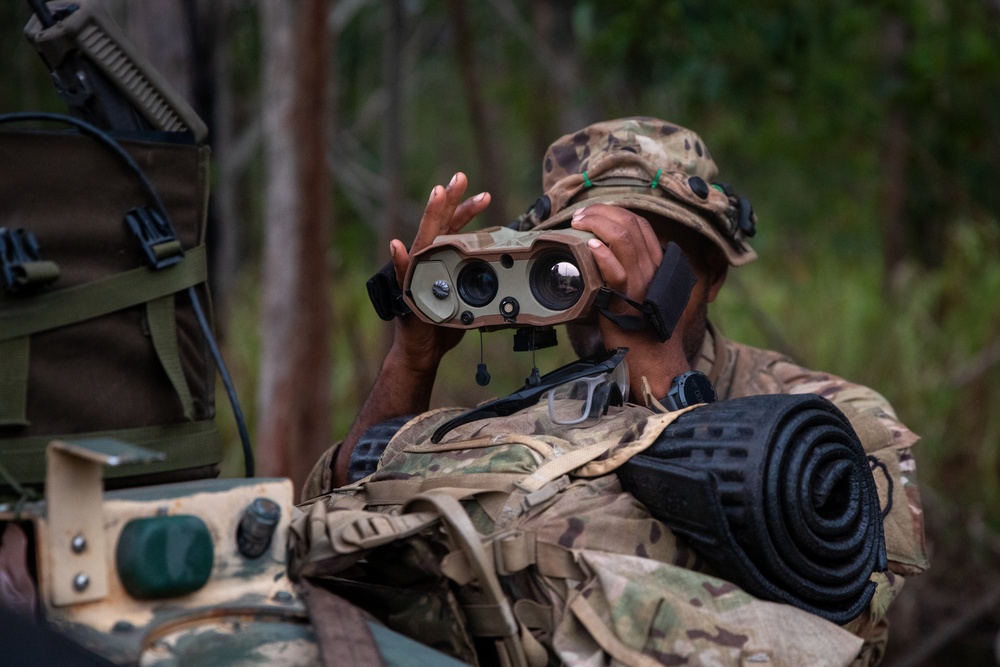 U.S. Soldiers rehearse for a convoy maneuver during JPMRC 24-01