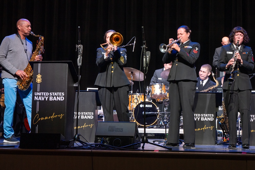 The US Navy Band Commodores perform with Jazz legend Branford Marsalis