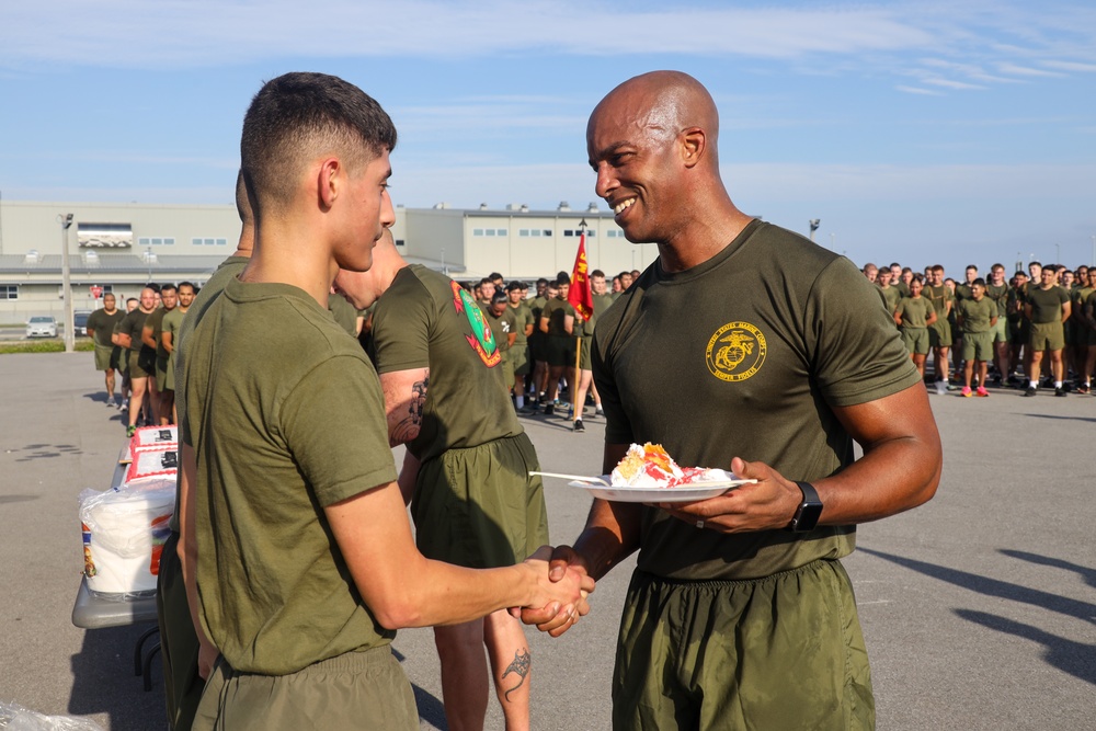 Double Time! | Marines and Sailors with Combat Logistics Regiment 37 Celebrate the 248th Marine Corps Birthday