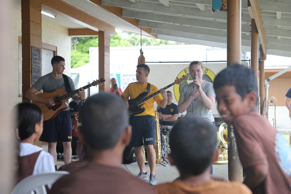 Pacific Partnership 2024-1; The Pacific Fleet Band Performs at Schools in the Marshall Islands