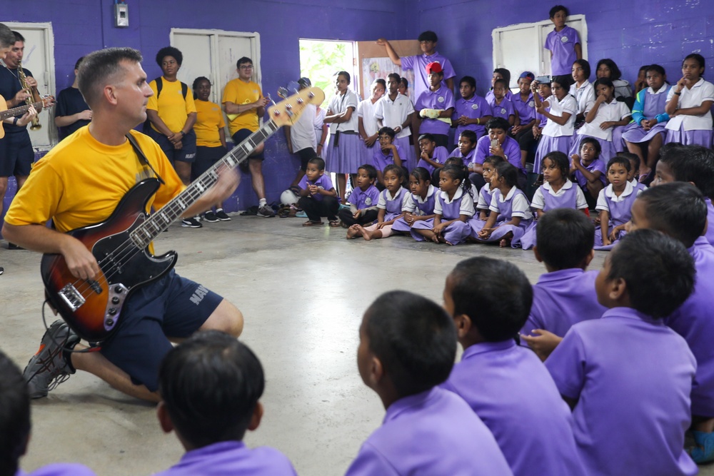 Pacific Partnership 2024-1; The Pacific Fleet Band Performs at Schools in the Marshall Islands