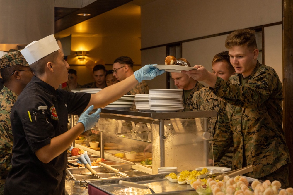 Camp Kinser serves meals during the 248th Marine Corps’ birthday