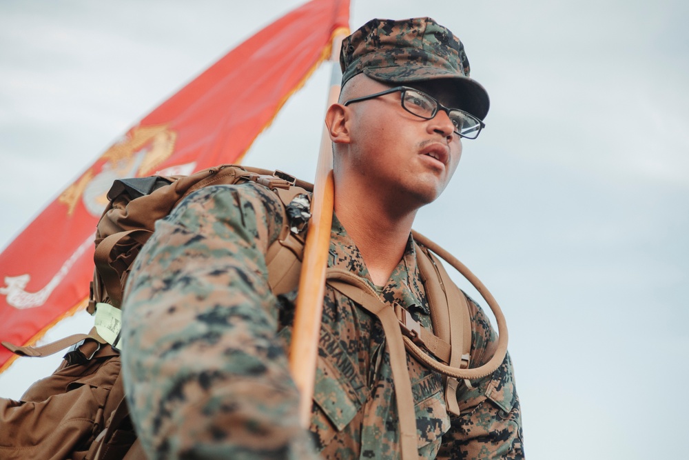 Marines with the Provost Marshal’s Office, Headquarters and Support Battalion, celebrate 248th Marine Corps birthday with hike