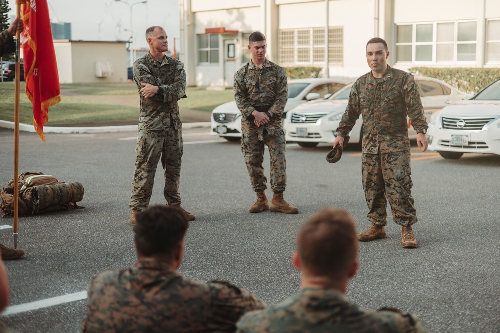 Marines with the Provost Marshal’s Office, Headquarters and Support Battalion, celebrate 248th Marine Corps birthday with hike