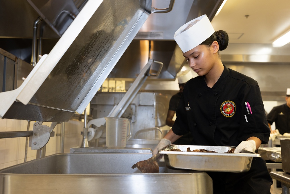 Mess Hall 488 celebrates the 248th Marine Corps’ Birthday with steak and cake