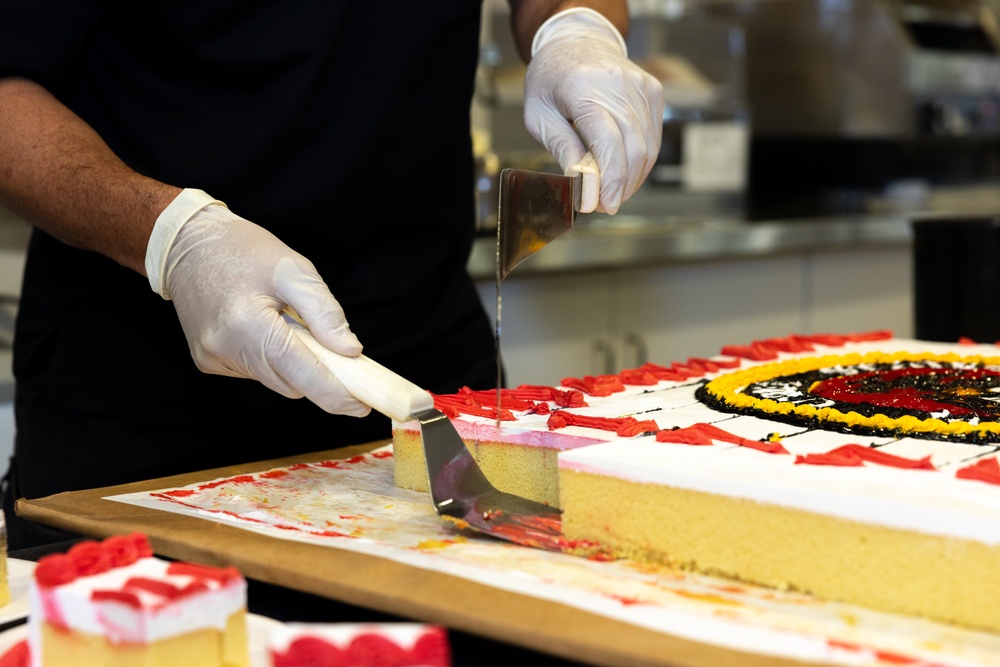 Mess Hall 488 celebrates the 248th Marine Corps’ Birthday with steak and cake