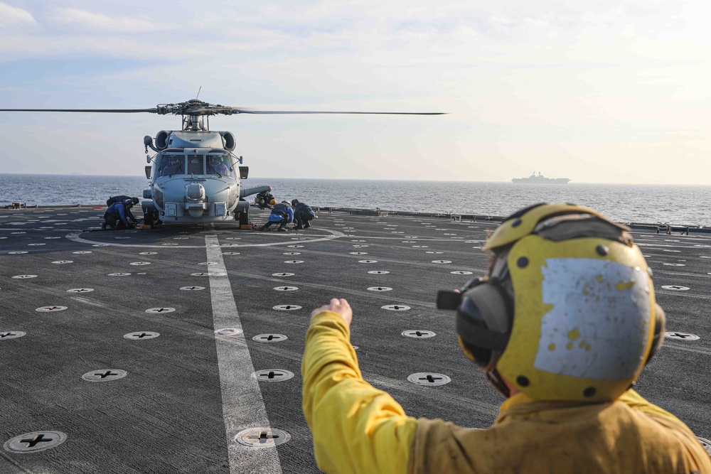 USS Carter Hall (LSD 50) Conducts Flight Operations in the Red Sea, Oct. 27, 2023