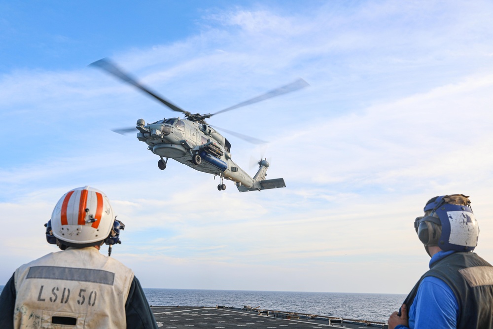 USS Carter Hall (LSD 50) Conducts Flight Operations in the U.S. 5th Fleet Area of Operations, Oct. 27, 2023