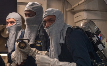 Sailors Fight Simulated Fire