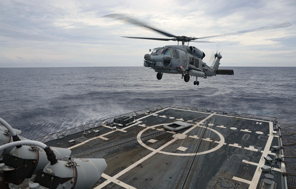 USS Dewey (DDG 105) Conducts Flight Operations in the South China Sea