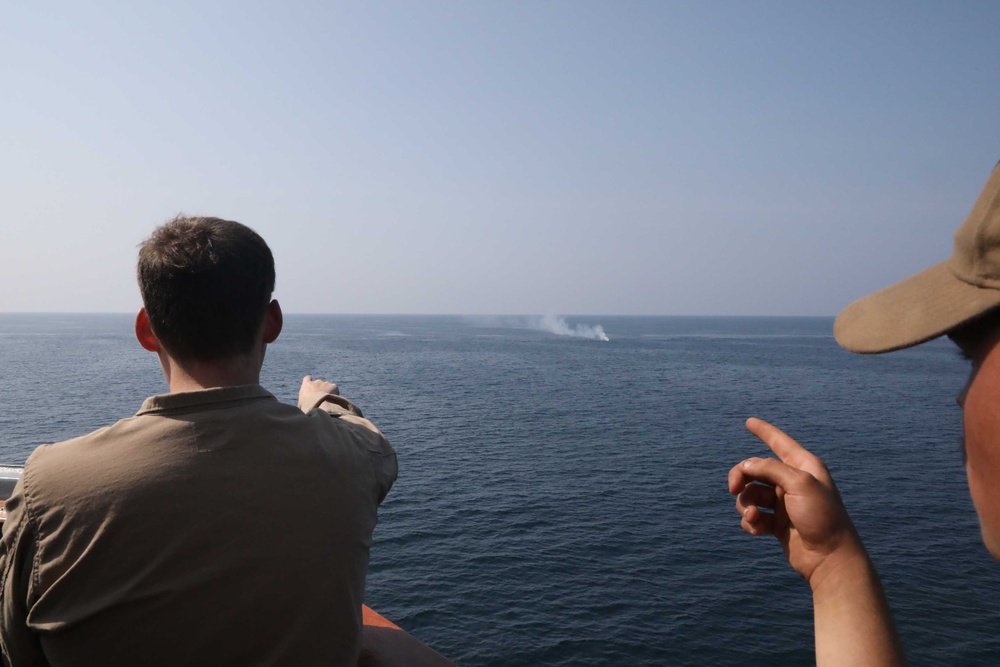 USS Thomas Hudner Conducts Man Overboard Drills