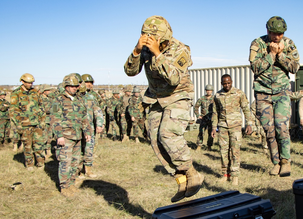 Paratroopers with Special Operations Command Europe jump with partners from Moldova