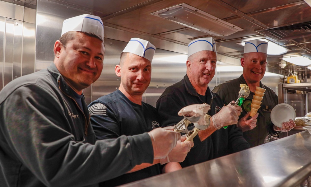 U.S. Service Members and  Various 9/11 First Responders Enjoy an Ice Cream Social