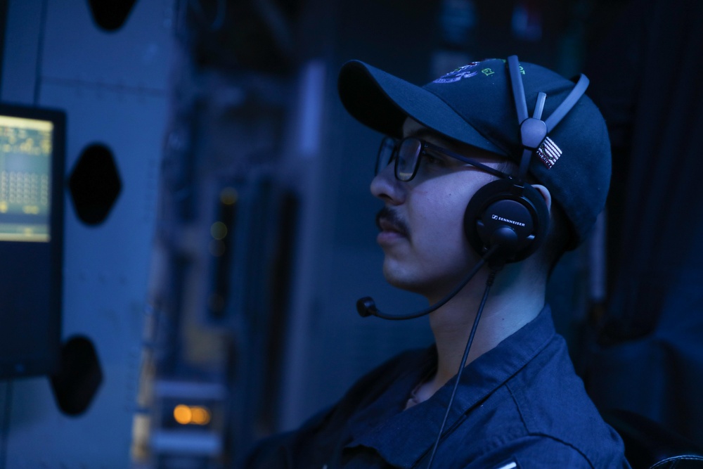 USS Ramage Sailor Stands Watch