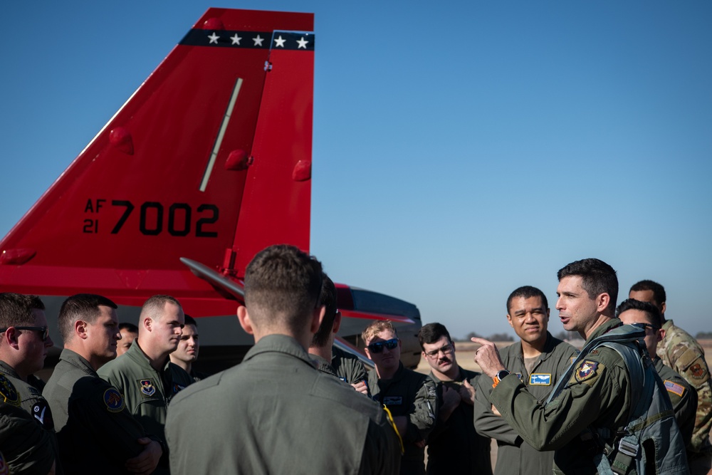 T-7A Red Hawk visits Vance enroute to Edwards AFB for testing