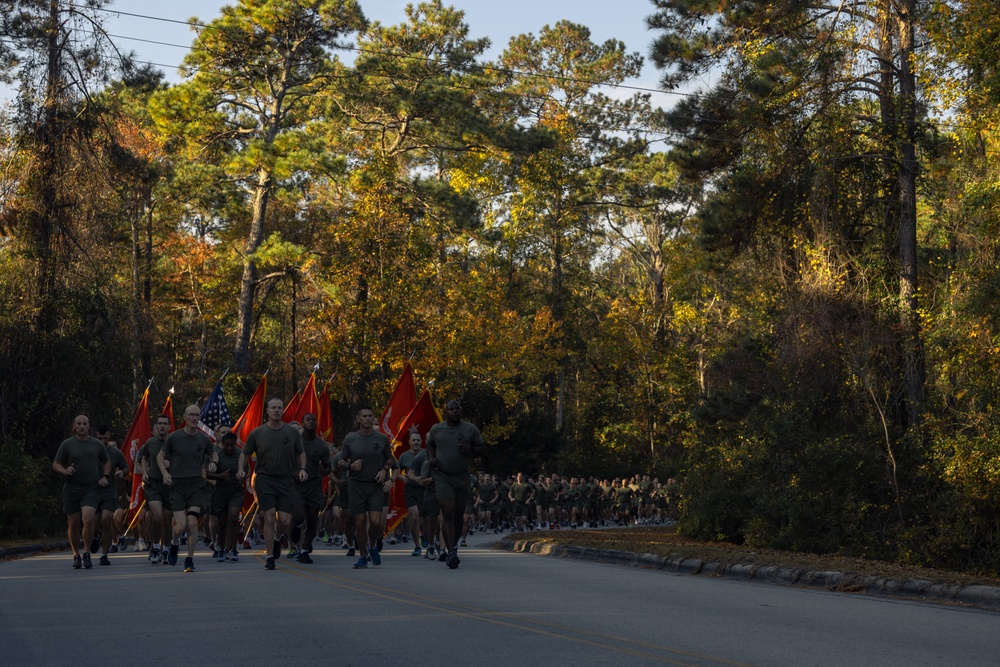 2nd Marine Logistics Group conducts a 248th Marine Corps Birthday celebration run