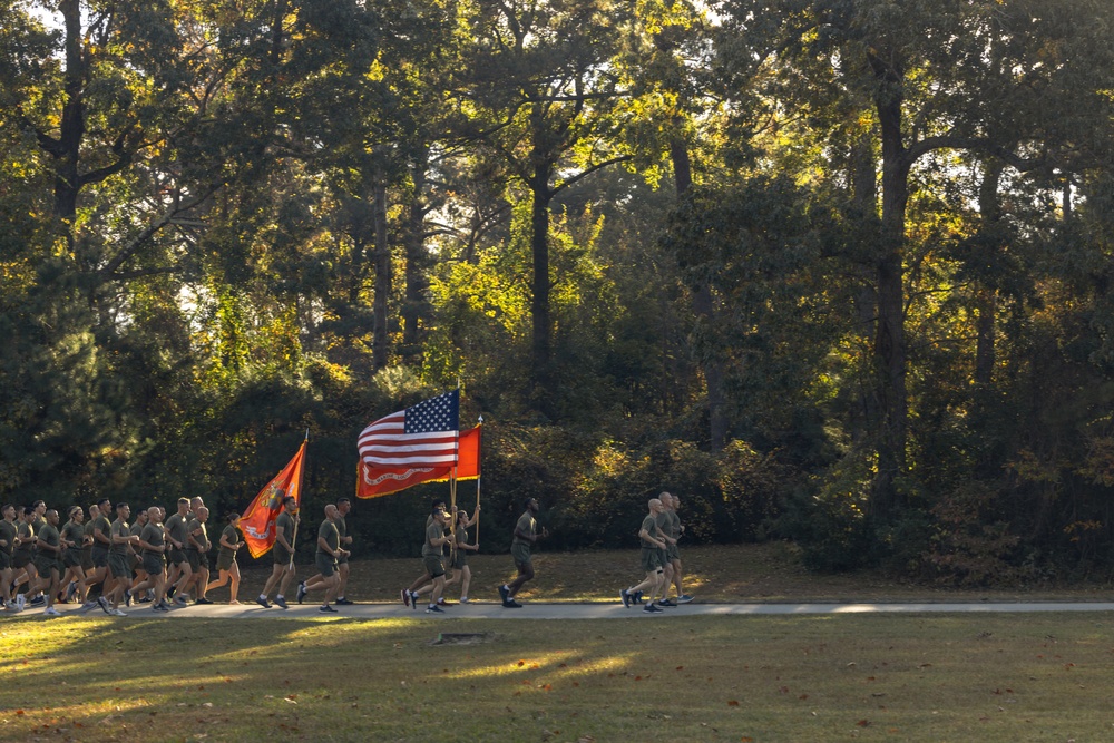 2nd Marine Logistics Group conducts a 248th Marine Corps Birthday celebration run