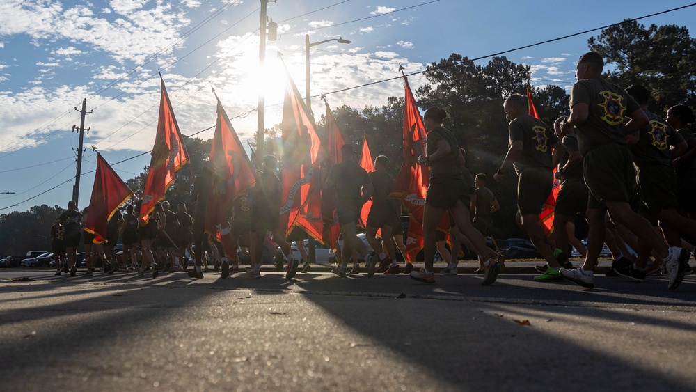 2nd Marine Logistics Group conducts a 248th Marine Corps Birthday celebration run