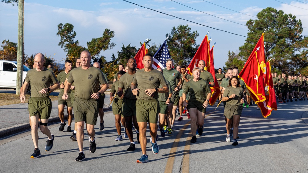 2nd Marine Logistics Group conducts a 248th Marine Corps Birthday celebration run