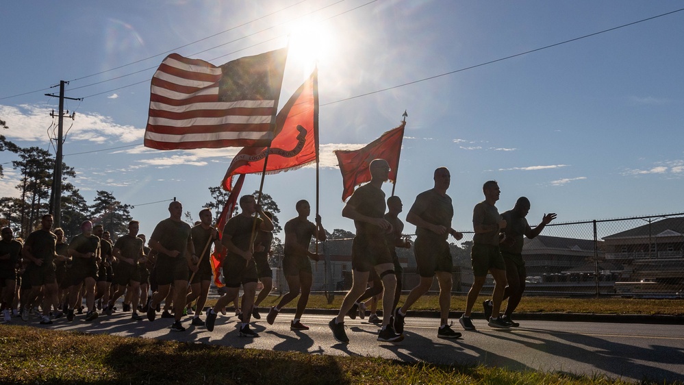 2nd Marine Logistics Group conducts a 248th Marine Corps Birthday celebration run