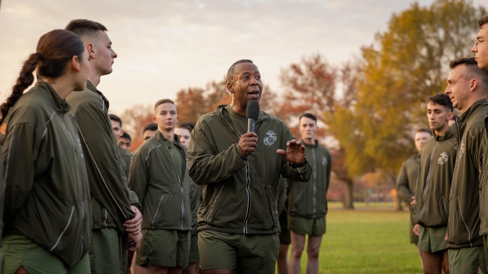 U.S. Marines Stationed on Marine Corps Base Quantico celebrate the Marine Corps Birthday with a motivational run