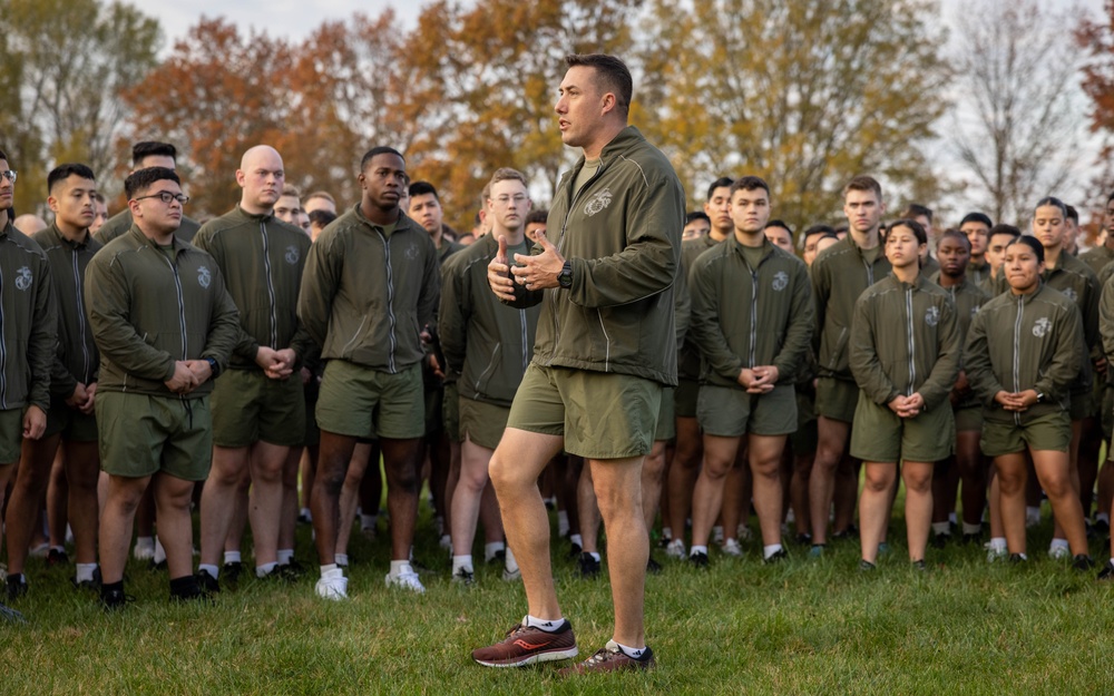 U.S. Marines Stationed on Marine Corps Base Quantico celebrate the Marine Corps Birthday with a motivational run