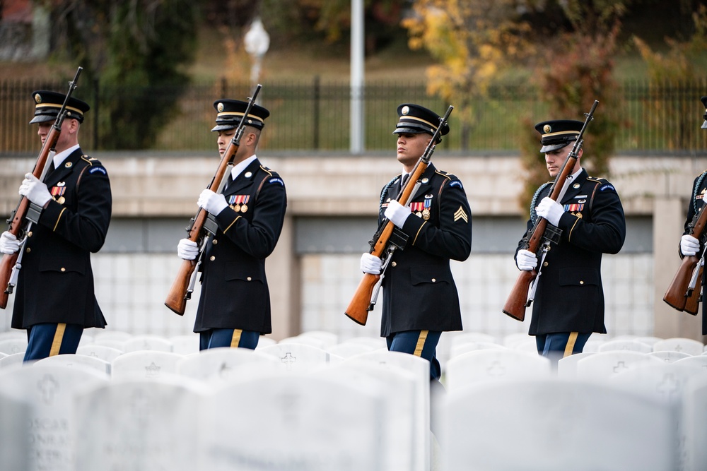 Military Funeral Honors and Funeral Escort are Conducted for U.S. Army Air Forces 2nd Lt. Porter Pile and Tech. Sgt. James Triplett in Section 81