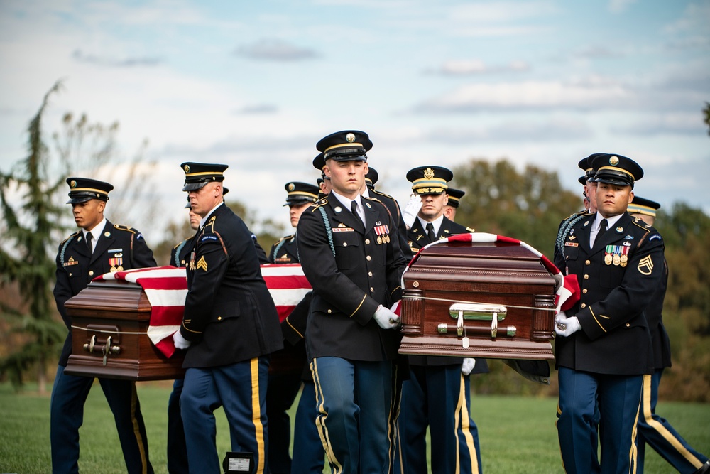 Military Funeral Honors and Funeral Escort are Conducted for U.S. Army Air Forces 2nd Lt. Porter Pile and Tech. Sgt. James Triplett in Section 81