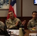 U.S. Marine Corps Lt. Gen. Bellon speaks with U.S. and Chilean Marines during a staff planner working group