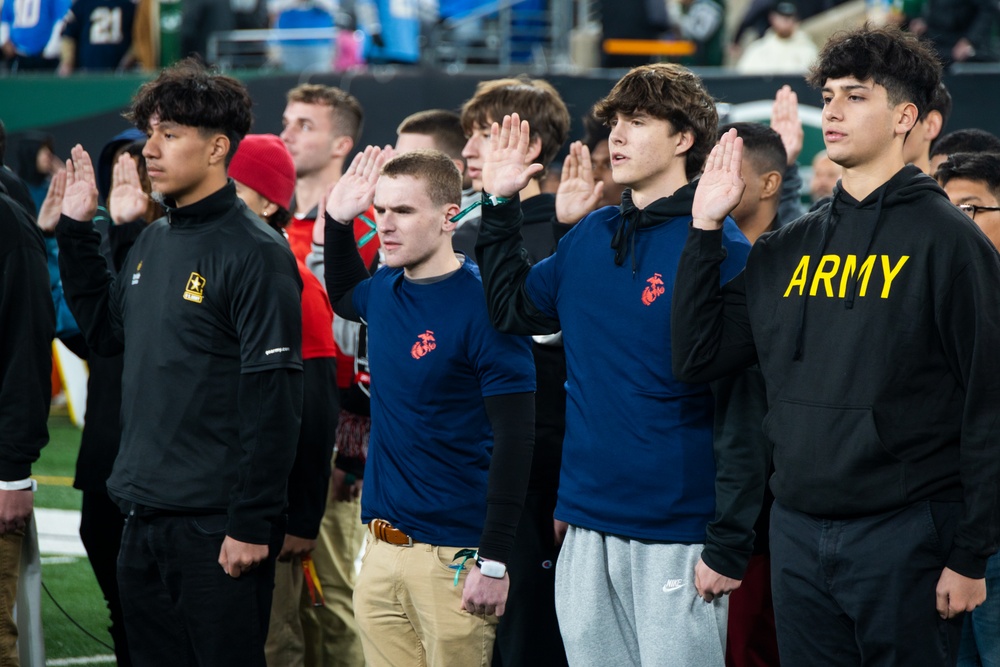 Oath of Enlistment Ceremony during NFL Salute to Service