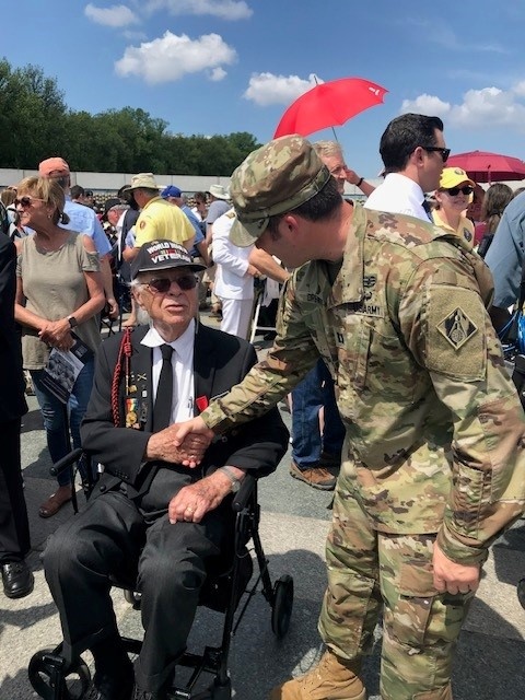 Major Johnathon W. Drew Meets D-Day Veteran Herman Zeitchik