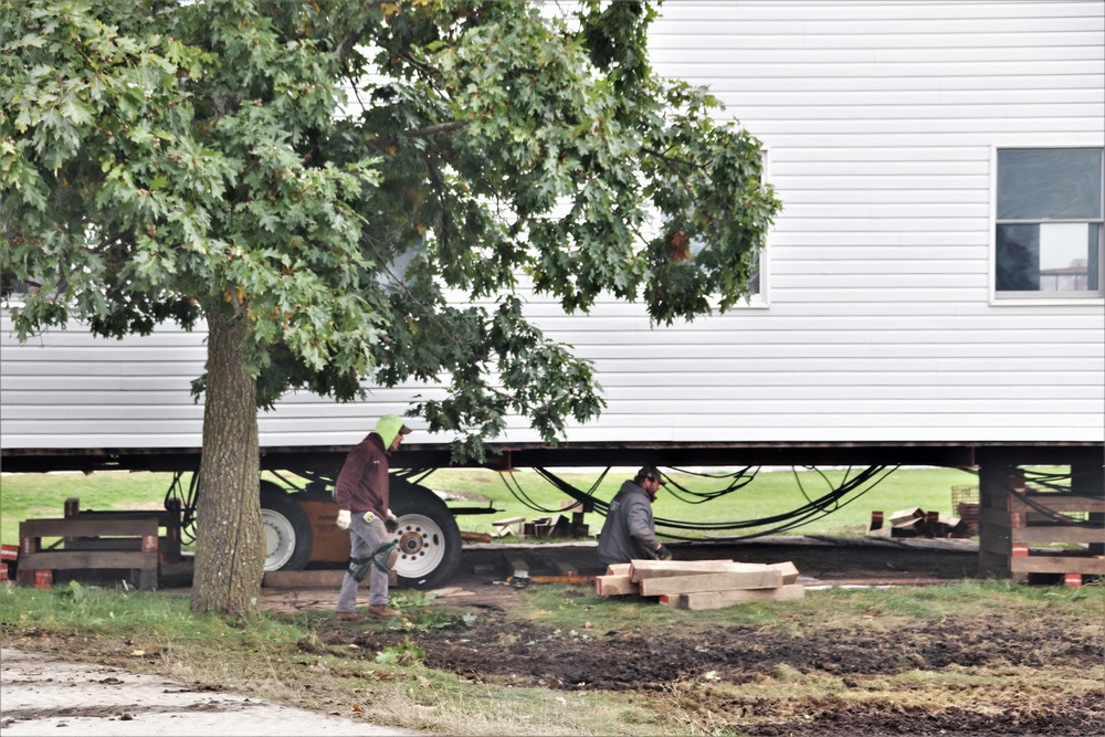 Contractors ‘drive’ World War II-era barracks buildings to new foundations at Fort McCoy