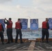 Sailors aboard the USS Rafael Peralta (DDG 115) conduct a small arms shoot in the East China Sea