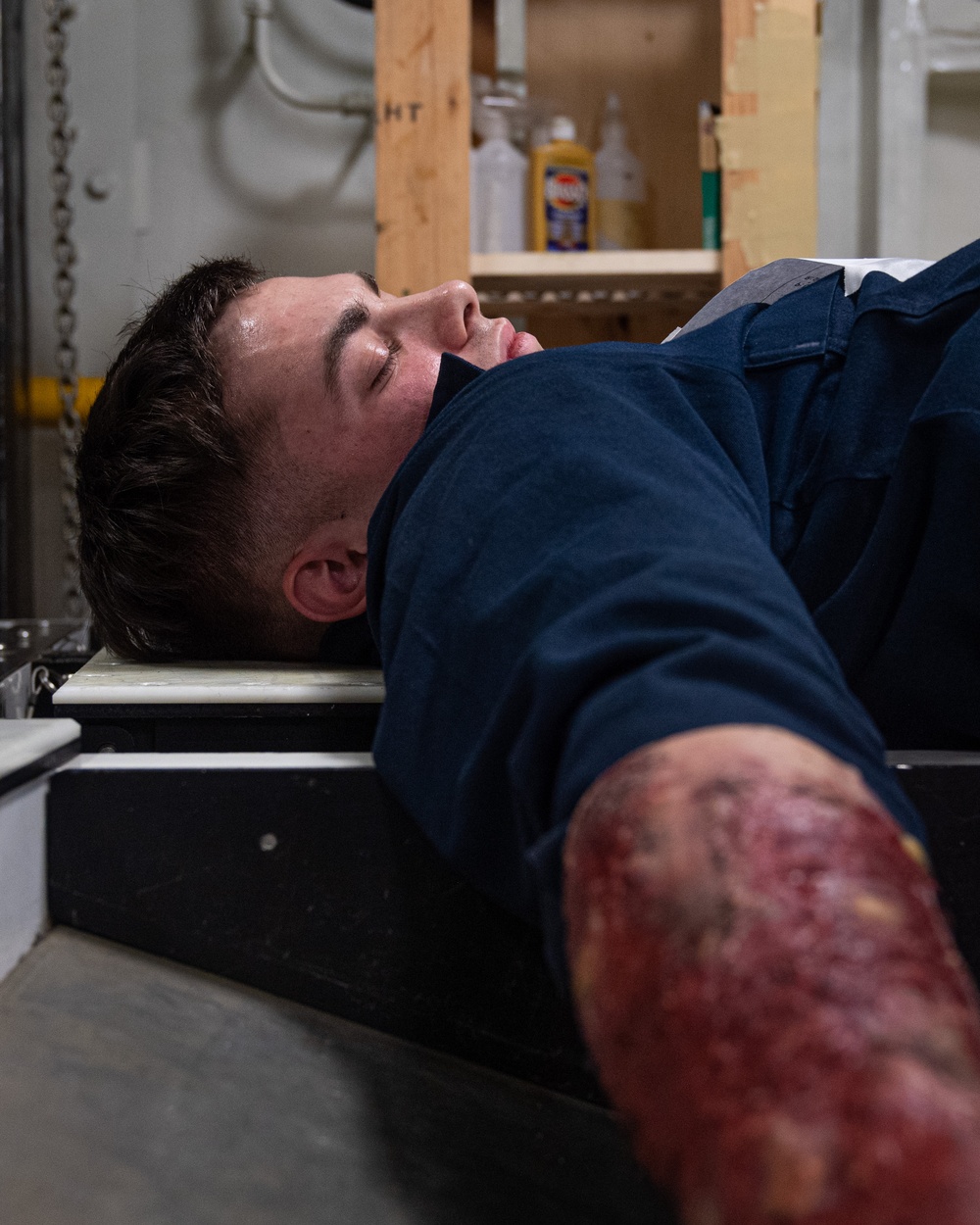 USS Ronald Reagan (CVN 76) Sailors conduct mass casualty drill