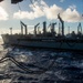 USS Ronald Reagan (CVN 76) conducts fueling-at-sea with USNS Big Horn (T-AO 198)