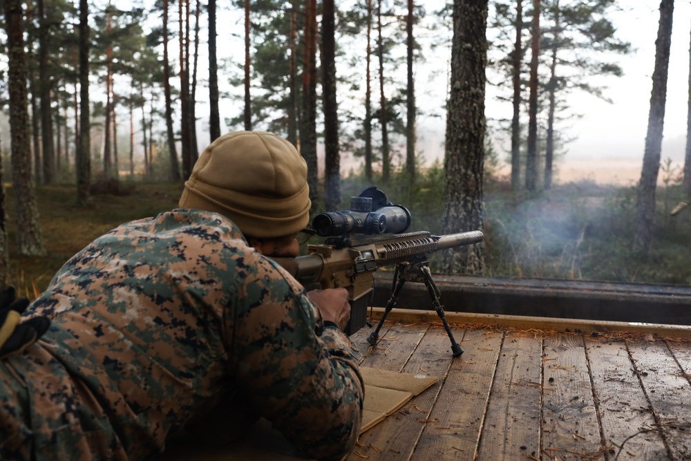 Marines with Combat Logistics Battalion 6 Conduct a Sniper Rifle Range