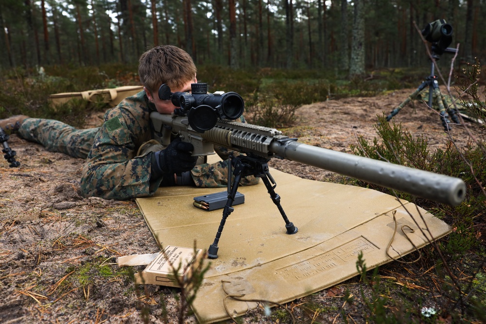 Marines with Combat Logistics Battalion 6 Conduct a Sniper Rifle Range