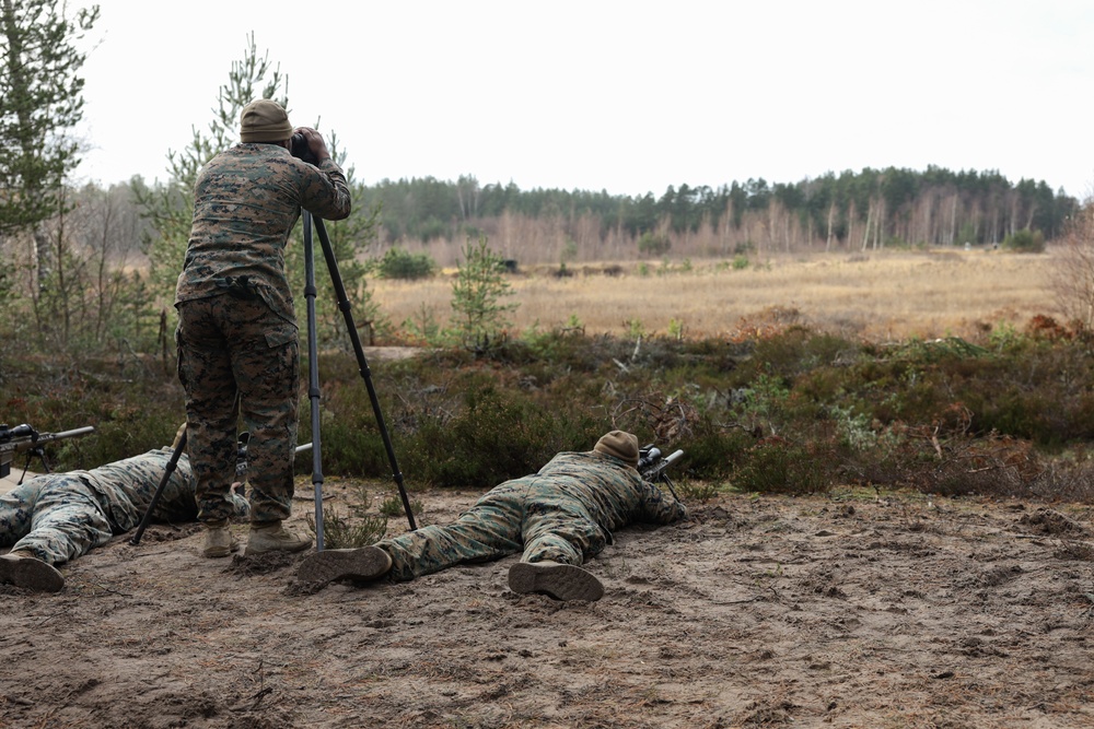 Marines with Combat Logistics Battalion 6 Conduct a Sniper Rifle Range