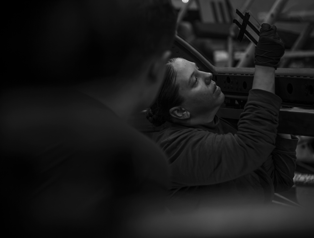 Sailor Conducts Aircraft Maintenance Aboard USS Carl Vinson (CVN 70)