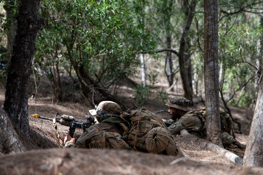 U.S. Soldiers attack objectives at Kahuku Training Area during JPMRC 24-01