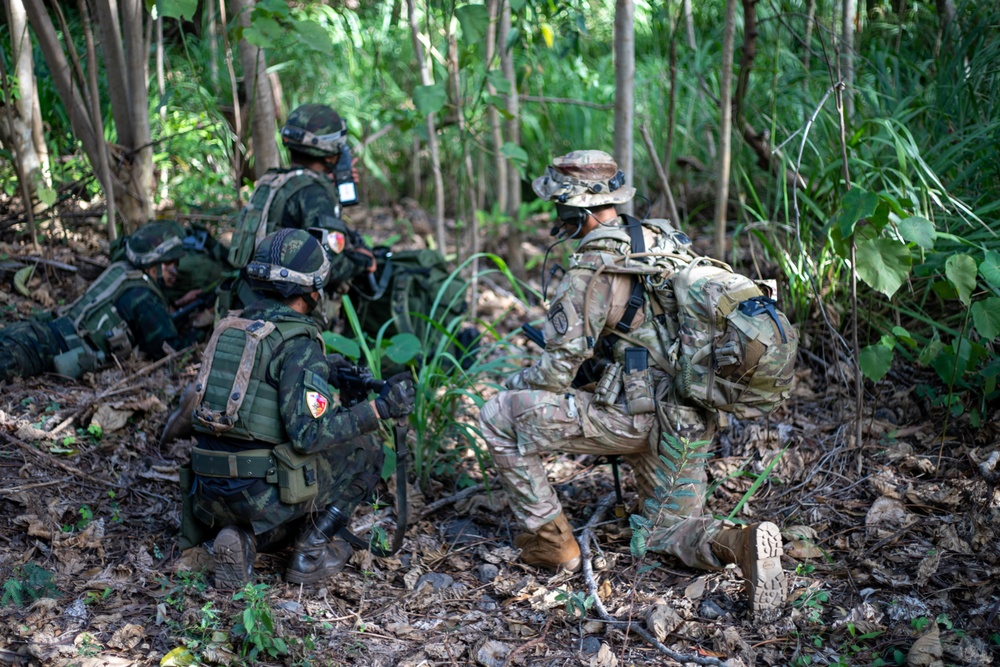 U.S. Soldiers attack objectives at Kahuku Training Area during JPMRC 24-01