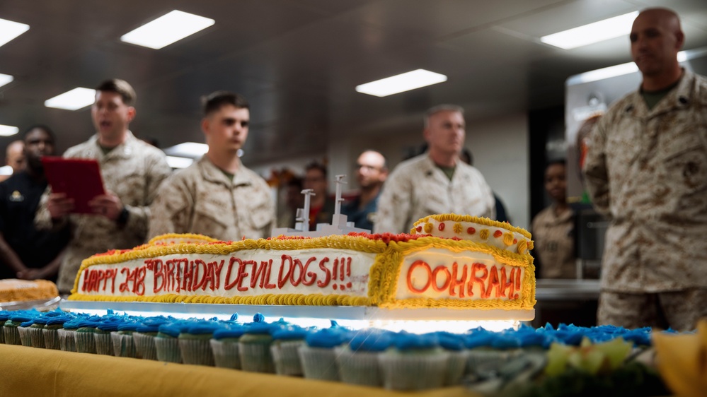 248 Years of Tradition - 15th MEU celebrate Marine Corps Birthday Underway