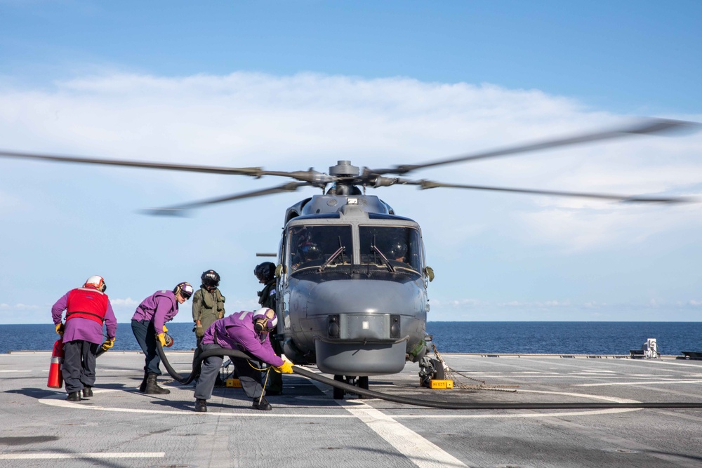 USS Manchester Conducts Flight Operations with Royal Malaysian Navy