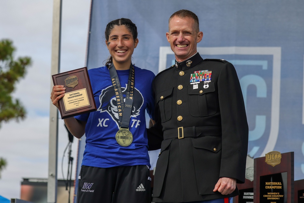 U.S. Marines Present Awards at the NJCAA Cross Country, Half-Marathon National Championships