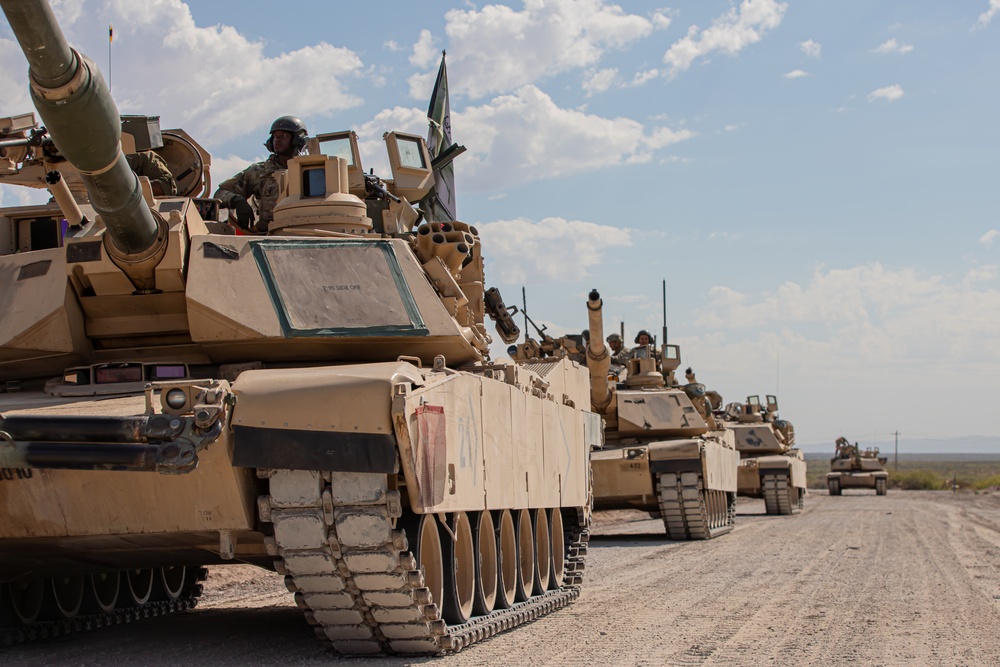 U.S. Army M1 Abrams crews await for live fire