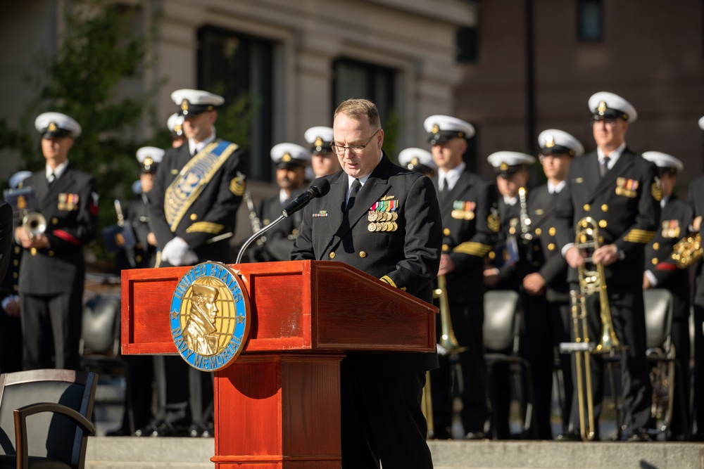 The U.S. Navy Band performs during a ceremony at the United States Navy Memorial in celebration of Veterans Day.
