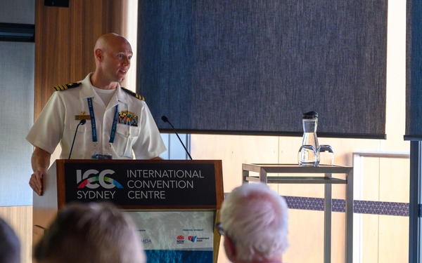USVDIV-1 Commander Speaks During The Indo-Pacific International Maritime Exposition
