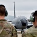 117th AMXS crew chiefs stand by to taxi KC-135 Stratotanker